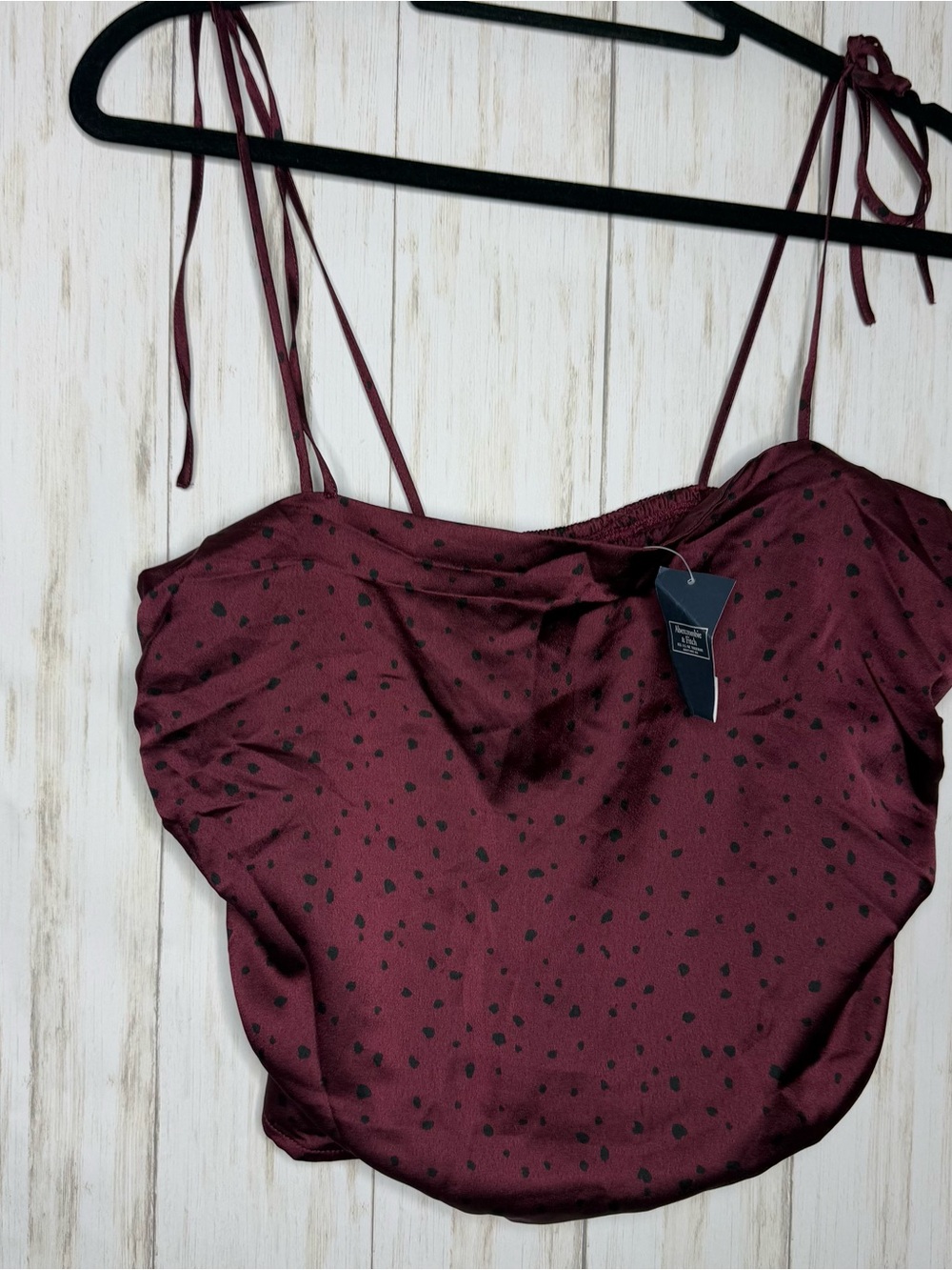 Abercrombie & Fitch Maroon Polka Dot Y2K Top NWT